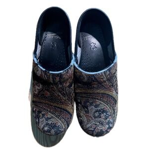 Dansko Professional Clogs Womens 38 Metallic Paisley Tapestry Nursing Shoes